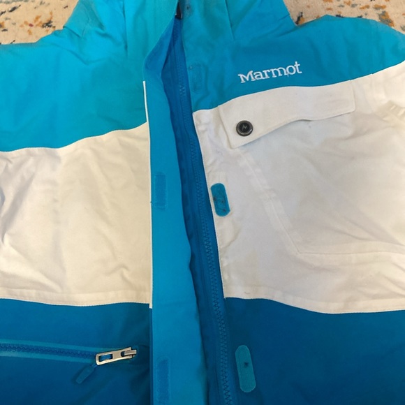 Marmot Ski Jacket Blue White Size Medium - Picture 3 of 6